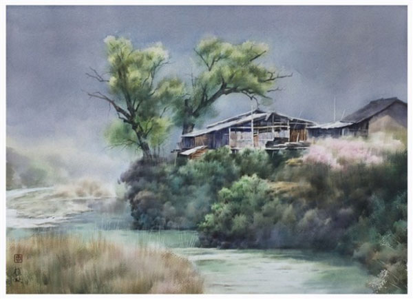 湖南水彩画提名展作品,每一道都是靓丽的风景