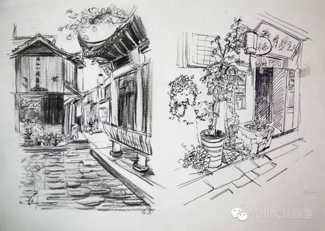 吴越下乡写生速写作品汇报笔下的风景心中的远方