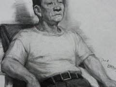 老年男子右侧半身坐像