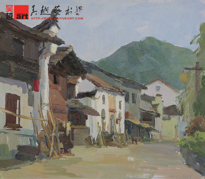学生丽水下乡写生色彩作品