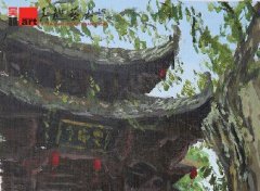 学生丽水下乡写生色彩作品