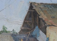 学生丽水下乡色彩风景写生作品