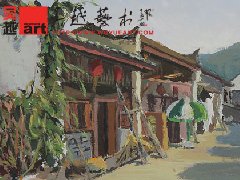 学生丽水下乡色彩风景写生作品