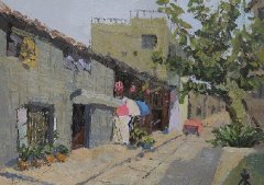 学生丽水下乡色彩风景写生作品