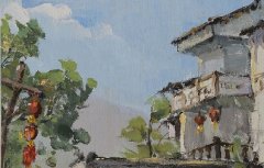 学生丽水下乡色彩风景写生作品