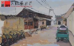 学生丽水下乡色彩风景写生作品