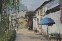 学生丽水下乡色彩风景写生作品