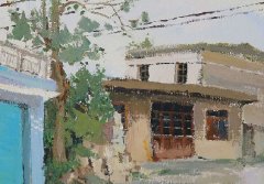 学生丽水下乡色彩风景写生作品