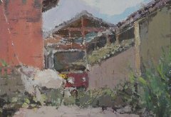 学生丽水下乡色彩风景写生作品