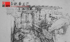 学生丽水下乡风景写生速写作品