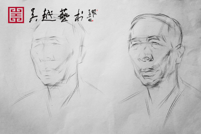 杭州吴越画室教师素描头像