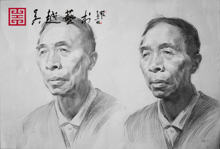 杭州吴越画室教师素描头像