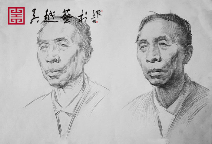 杭州吴越画室教师素描头像