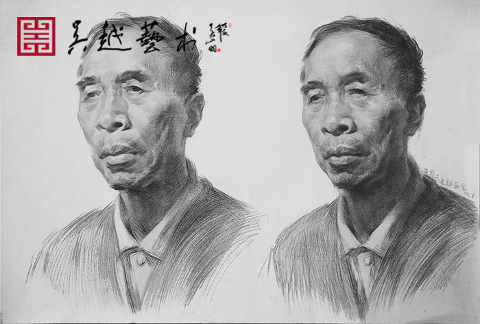 杭州吴越画室教师素描头像