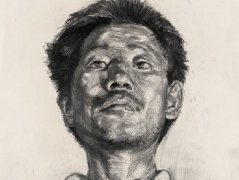 教师素描头像作品2
