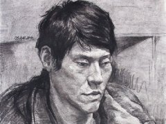 教师素描头像示范