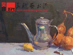 吴越画室 油壶、葫芦、水果