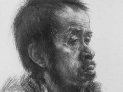 “老头”吴越教师素描头像