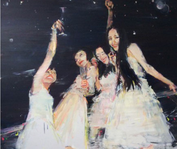 席华侨：《不夜》 150cm×180cm