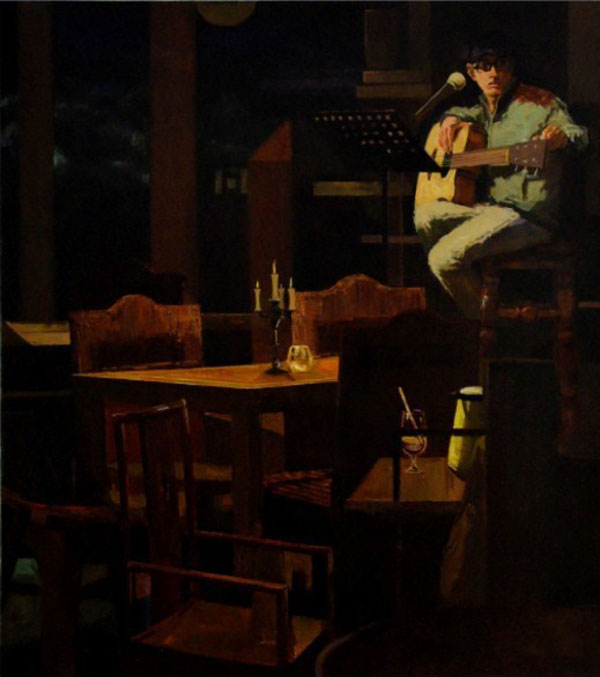 王晓磊：《调音的吉他》 180cm×160cm