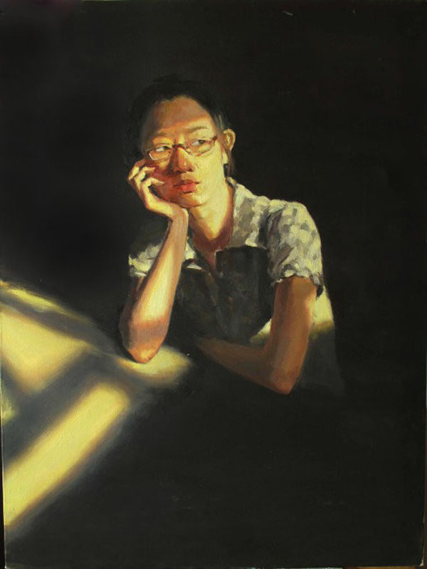 白蒂油画作品，女孩们都静静思考9