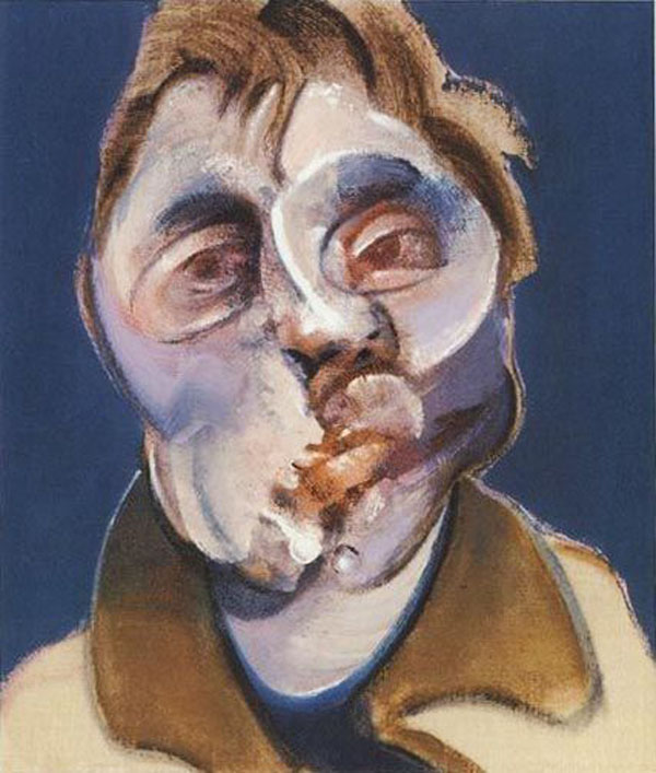 培根（Francis Bacon1909－1992）生于爱尔兰的英国画家。其作品以粗犷、犀利，强烈的色彩和经常性的暴力与噩梦般的图像著称。