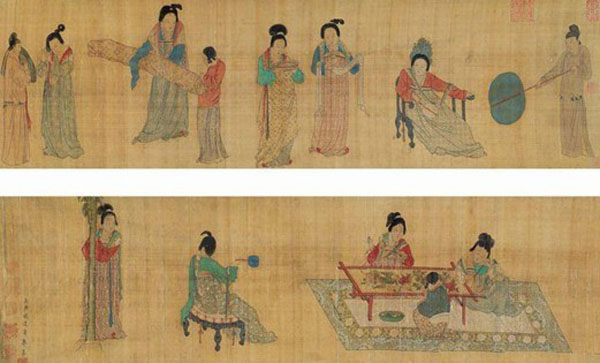 《唐周昉挥扇仕女图》