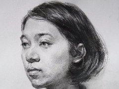 吴越教师素描头像女青年作品8