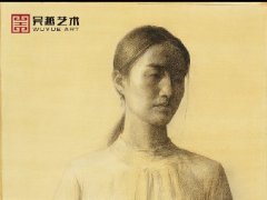 教师半身像素描作品女青年