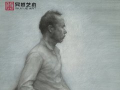 教师半身像素描作品男青年2
