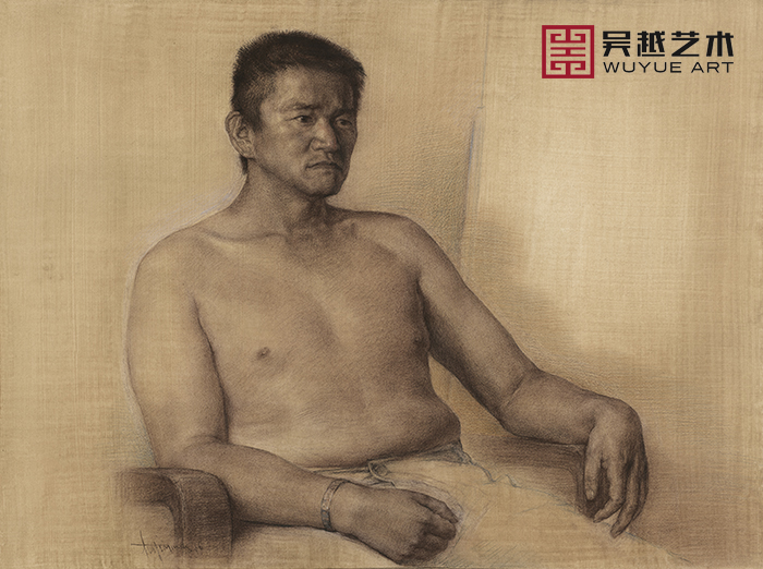 教师半身像素描作品男中年