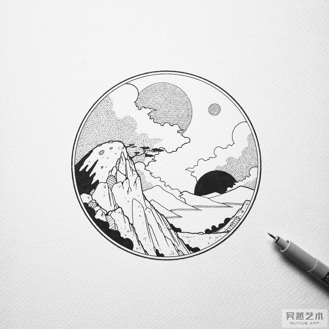 针管笔作品